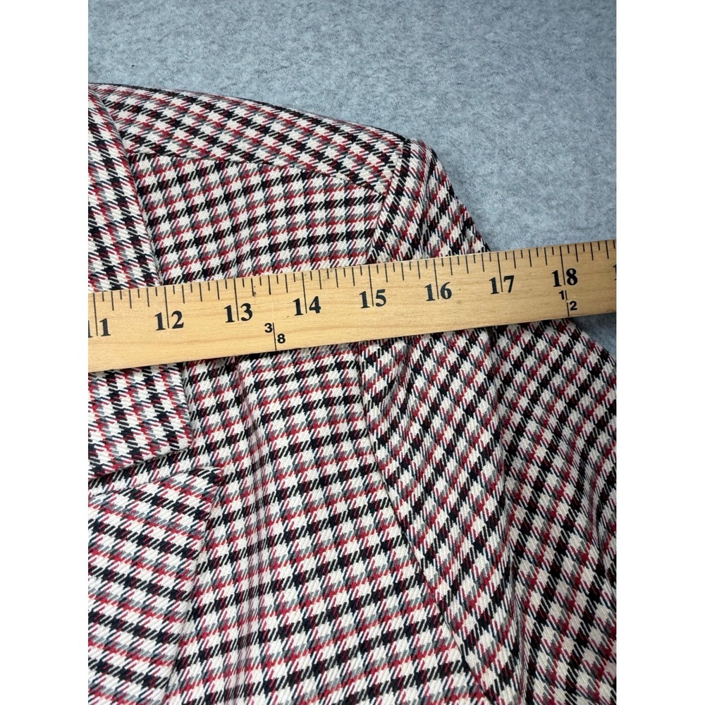 Rolla's Downtown Check Blazer Womens Size 12 Large Brown Plaid Double Breasted - Picture 12 of 14